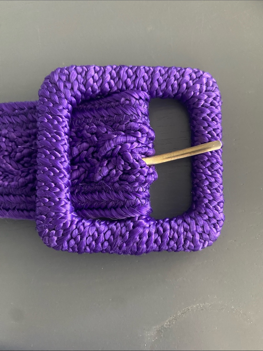 Purple Woven Belt with Covered Buckle - Picture 4 of 5